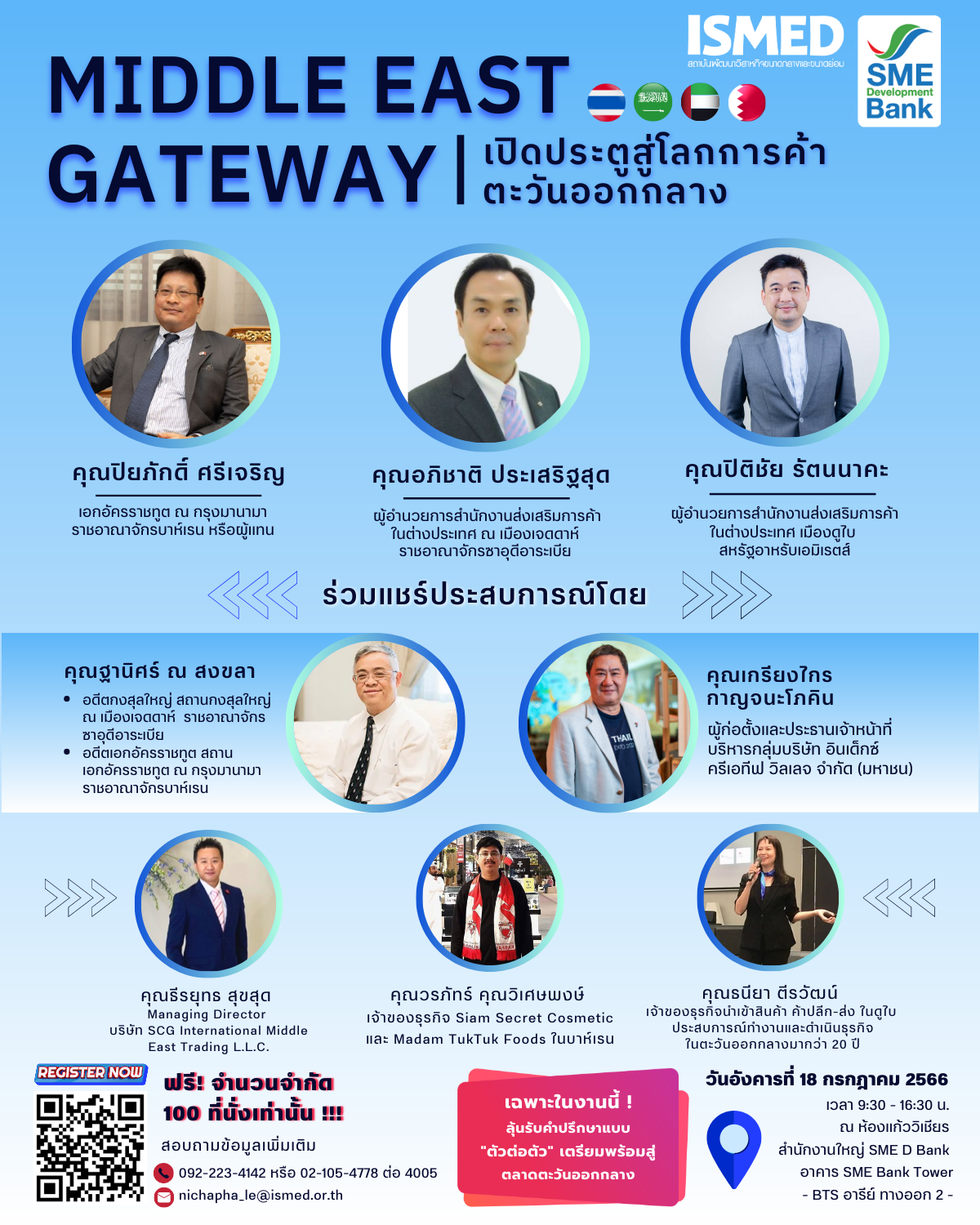 SME D Bank จัดสัมมนาใหญ่แห่งปี ‘เปิดประตูสู่โลกการค้าตะวันออกกลาง’ หนุนเอสเอ็มอีไทย สยายปีกเจาะตลาด ‘ซาอุฯ-บาห์เรน-ดูไบ’ 18 ก.ค.66