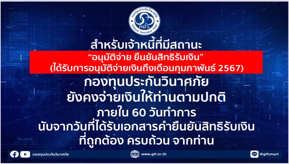 การปรับเปลี่ยนรอบการขออนุมัติการจ่ายเงินให้แก่เจ้าหนี้ซึ่งมีสิทธิได้รับชำระหนี้ที่เกิดจากการเอาประกันภัย ในกรณีที่บริษัทถูกเพิกถอนใบอนุญาตประกอบธุรกิจประกันวินาศภัย