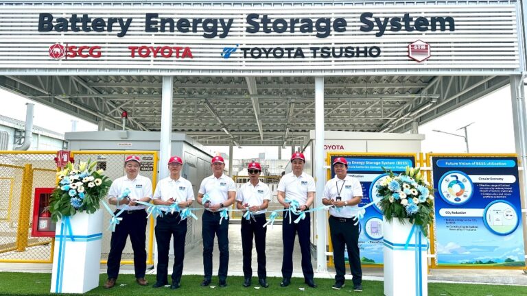 เอสซีจี ผนึกกำลังเครือโตโยต้า เปิดโครงการระบบกักเก็บพลังงานด้วยแบตเตอรี่จากรถยนต์ไฟฟ้า เน้นใช้พลังงานหมุนเวียน มุ่งสู่สังคมปลอดคาร์บอน