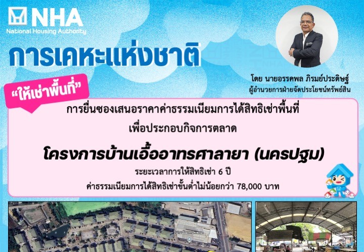โอกาสทอง ! เช่าพื้นที่ตลาดศาลายา ทำเลดีจากการเคหะฯ
