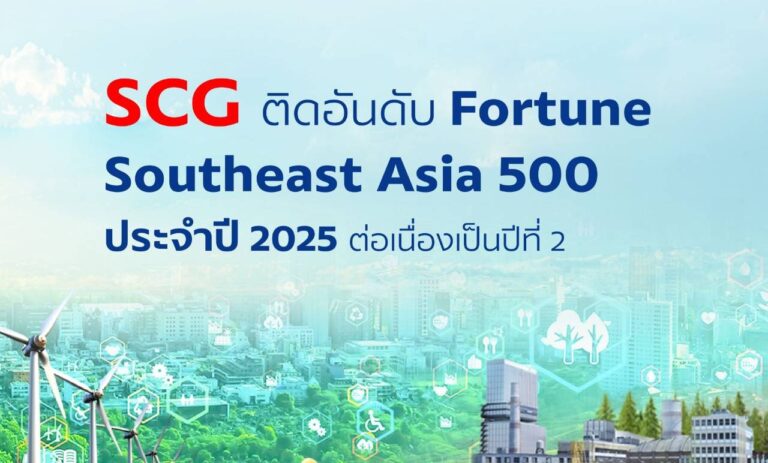 เอสซีจี ติดอันดับ 21 Fortune Southeast Asia 500 ปี 2568 ต่อเนื่องเป็นปีที่ 2 สะท้อนธุรกิจเติบโตด้วย ESG และโดดเด่นด้านนวัตกรรม