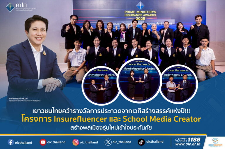 เยาวชนไทยคว้ารางวัลการประกวดจากเวทีสร้างสรรค์แห่งปี!!! โครงการ Insurefluencer และ School Media Creator สร้างพลเมืองรุ่นใหม่เข้าใจประกันภัย