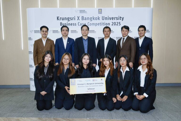 กรุงศรี–มหาวิทยาลัยกรุงเทพ ปล่อยพลังนักศึกษากับผลงานสร้างสรรค์โมเดลธุรกิจยั่งยืนบนเวที Business Case Competition 2025