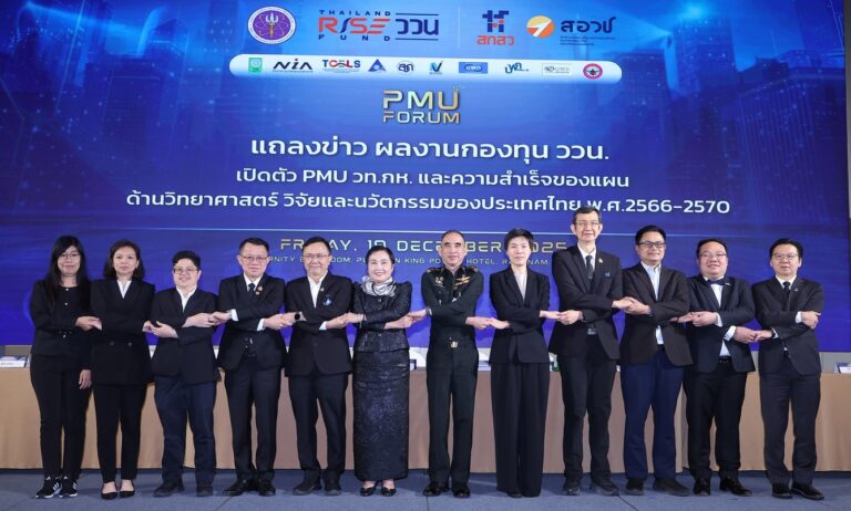 สกสว.และภาคีวิจัยโชว์ผลงานเด่นกองทุน ววน. พร้อมเปิดตัว วท.กห. ให้ทุนความมั่นคงประเทศ