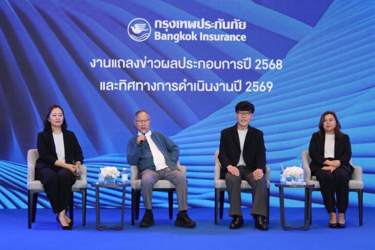 ปี 2568 BKIH โดดเด่น ทำกำไรสุทธิกว่า 3,135 ล้านบาท เพิ่มขึ้นกว่า 2.2% พร้อมจ่ายเงินปันผลรวมทั้งปีหุ้นละ 17.50 บาท จากผลประกอบการที่เติบโตขึ้นอย่างแข็งแกร่งและทำลายสถิติของกรุงเทพประกันภัย พร้อมประกาศทิศทางปี 2569 ตั้งเป้าเบี้ยฯ 32,600 ล้านบาท เติบโต 4% ยกระดับการบริการด้วยเทคโนโลยี พัฒนาผลิตภัณฑ์ที่ตอบโจทย์ไลฟ์สไตล์ ครอบคลุมทุกกลุ่มเป้าหมาย 