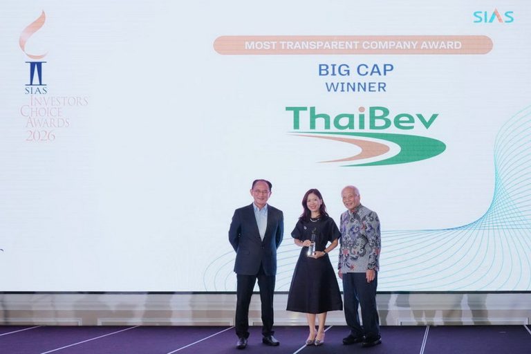ไทยเบฟ คว้ารางวัลชนะเลิศ Most Transparent Company Award (Big Cap Category) จากงาน SIAS Investors’ Choice Awards 2026